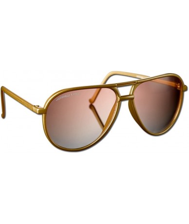 Round Polarized 80's Retro Stylish gold Aviator Sunglasses for Men Women - C7127PSFLQ9 $46.85