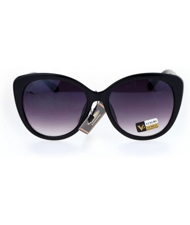 Butterfly Womens Fashion Sunglasses Elegant Rose Design Butterfly Frame UV 400 - Black Gold (Smoke) - CZ186OX5EZA $11.37