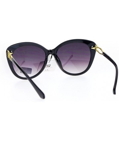 Butterfly Womens Fashion Sunglasses Elegant Rose Design Butterfly Frame UV 400 - Black Gold (Smoke) - CZ186OX5EZA $11.37
