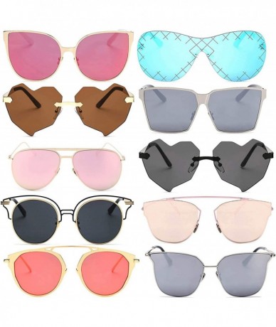 Square Wholesale 10 pairs Mix frame Metal Sunglasses Fashion Designer Colored assorted - Fan_10p_3mix - CF17YO72R73 $42.51