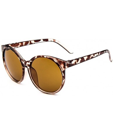 Oversized Women's Plastic Full Frame Iridium Mirrored Circle Lens Round Sunglasses - Brown Tortoise+brown Lens - C5188XMQ4TH ...