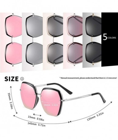 Goggle Women's Oversized Polarized Sunglasses Female Designer Mirror Sun Glasses for Ladies Goggle UV400 - CS199HWN7ME $14.97