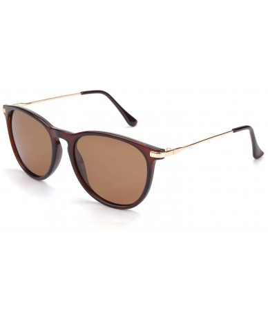 Round Polarized Sunglasses for Women Sun Glasses Fashion Oversized Shades S85 - Z Brown Frame/Brown Lens - CN18WU6TKYA $27.35