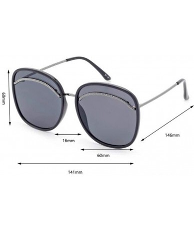 Aviator 2019 new sunglasses female - big frame eyebrow sunglasses big frame fashion sunglasses female - D - CB18SN8ZC3L $51.06
