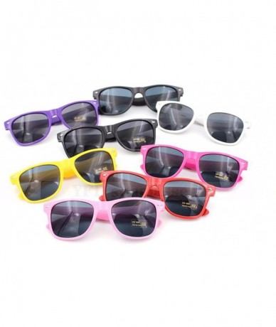 Goggle Bulk 12 Pack Neon Retro Sunglasses Unisex Adult Kids Party Favors Decor Glasses - Kids Hotpink - CA18RD7H4K7 $15.72
