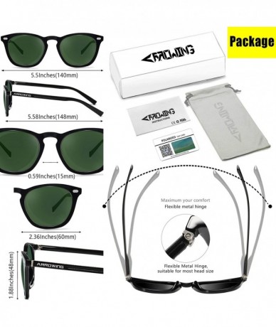Square Polarized Protection Sunglasses - Black Frame/Green Lens - CF194R7EDGR $16.13