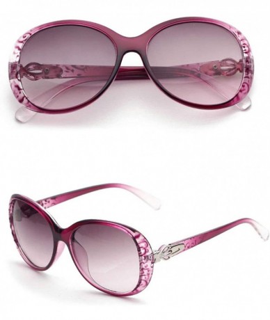 Sport Classic Retro Round Sunglasses for Women Plate Resin UV400 Sunglasses - White Purple - CF18SAS3QOE $11.82
