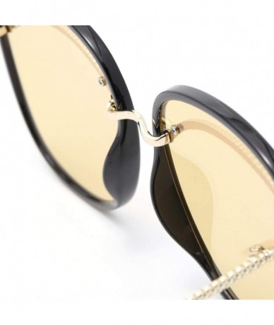 Aviator 2019 new sunglasses female - big frame eyebrow sunglasses big frame fashion sunglasses female - D - CB18SN8ZC3L $51.06
