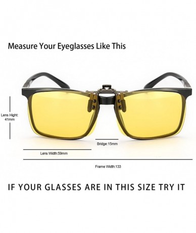 Rimless 2 PACK Unisex Polarized Clip-on Sunglasses over Prescription Glasses - Flip Up Rimless lens for Driving Fishing - CN1...