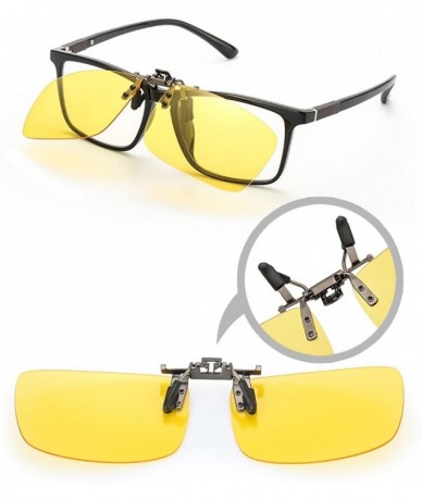 Rimless 2 PACK Unisex Polarized Clip-on Sunglasses over Prescription Glasses - Flip Up Rimless lens for Driving Fishing - CN1...