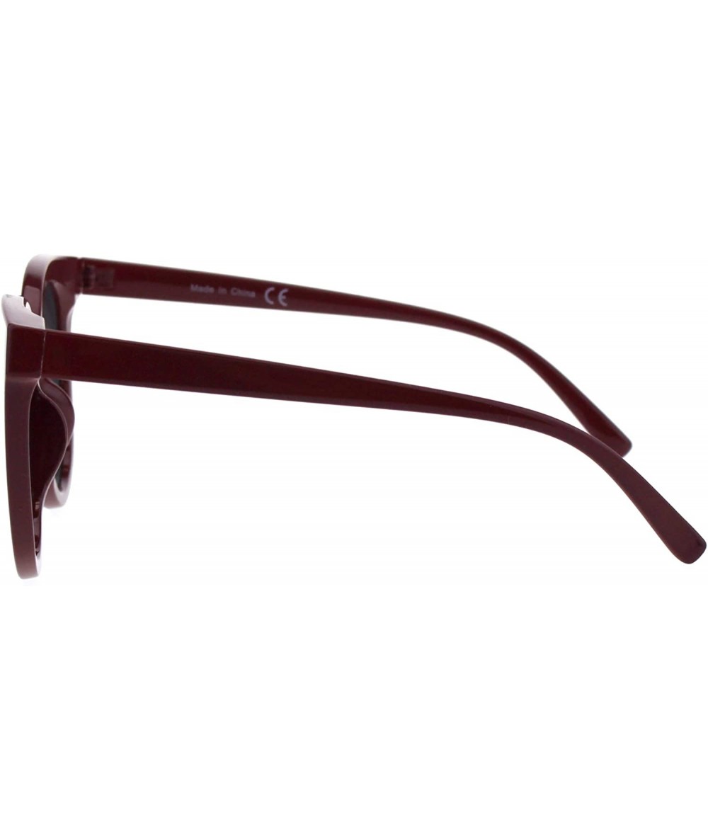 Womens Butterfly Shape Sunglasses Oversized Layered Look UV 400 - Burgundy  (Black) - C4193ES7534