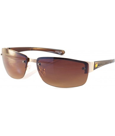 Rimless Men's Vintage Wrap Style Semi-Rimless Sunglasses A268 - Brown - C918OTZYO3C $14.49