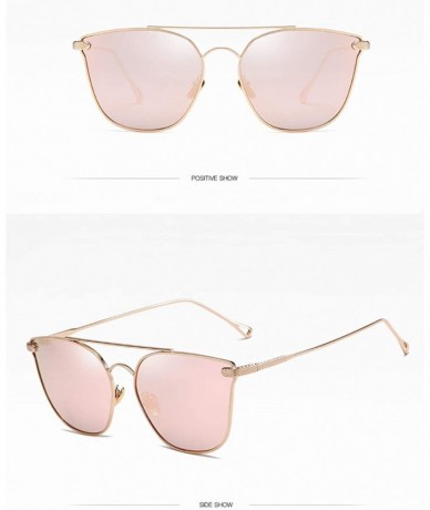 Oval Polarized Sunglasses Protection Fashion Festival - Gold Pink - CS18TOI9QCL $20.09