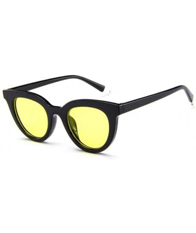 Oversized 2019 New Women Cat Eye Sunglasses Fashion Sexy UV400 Sun Glasses Gradient Bblue - Byellow - CX18Y6S4K2Z $18.14
