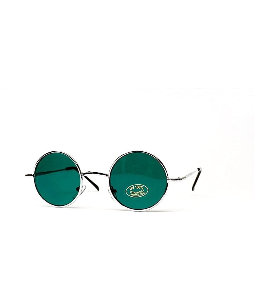 Round Round Frame Sunglasses Green - Aquamarine Colored Lenses Max UV Protection - C1119KKMMO5 $11.11