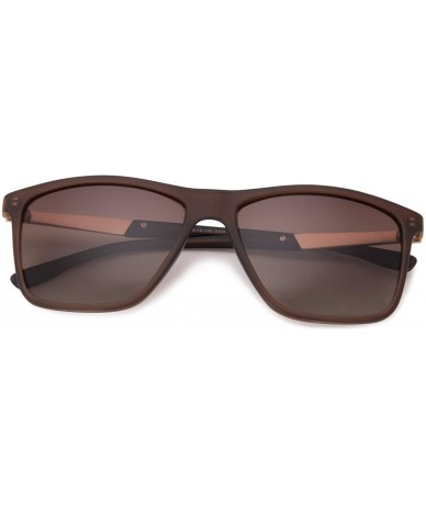 Aviator Classic Polarized Sunglasses for Men Women- Horn Rimmed- UV400 Protection - Brown Frame 7063 - CV18RUKW65A $39.93