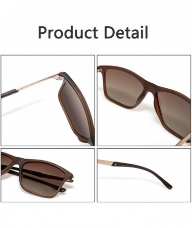 Aviator Classic Polarized Sunglasses for Men Women- Horn Rimmed- UV400 Protection - Brown Frame 7063 - CV18RUKW65A $18.84