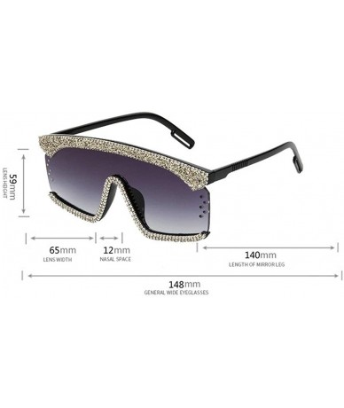 Square new hand-drilled shiny gravel pearl unisex fashion brand designer sunglasses - Transparent - CY18WTMOM5Y $12.23