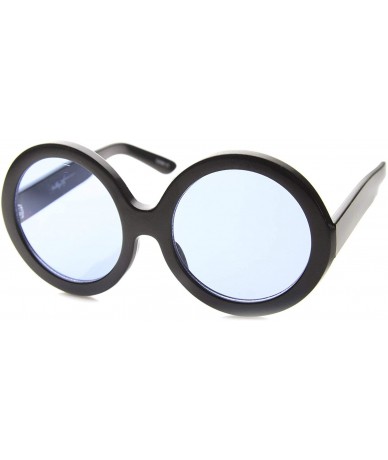 Round Limited Edition Womens Oversized Round Sunglasses 52mm - Black / Blue - CM12JHCOFYP $26.04