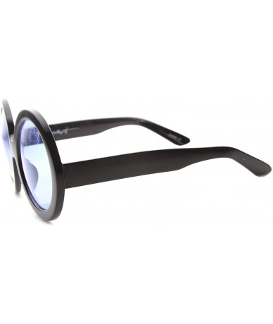 Round Limited Edition Womens Oversized Round Sunglasses 52mm - Black / Blue - CM12JHCOFYP $26.04