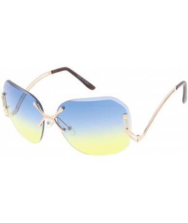 Shield Heritage Modern "Tahiti" Wired Frame Sunglasses - Yellow - CC18GYHW0U6 $19.17