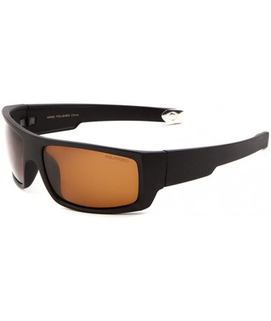 Wayfarer Men Sport Wrap Around Sunglasses Driving Motocycle Sport Golf Eyewear - Polarized-black/Amber - C817YDIOZCY $11.31