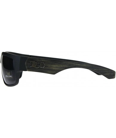 Sport Mens Locs Wood Grain Arm Warp Around Biker Sunglasses - Black Brown - CS180UL6OD6 $8.48