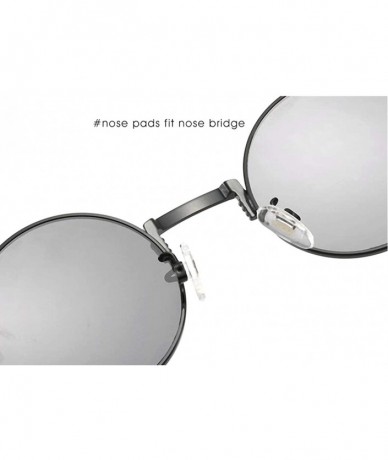 Oval Round Steampunk Sunglasses for Women Men-Classic John Lennon Style- Metal Frame UV Protection 8077 - Gold - C5198OZI0MX ...