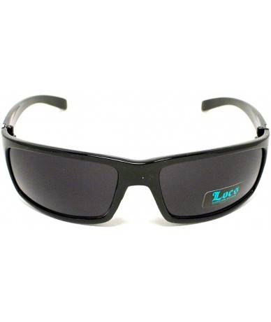 Rectangular Mens Locs Sunglasses Authentic Rectangular Frame Black - CQ11NYK6FV3 $10.43