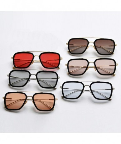 Square Men Square Sunglasses Polarized Driving Glasses Men Half Metal Female Flat Top Sun Glasses - Light Grey - CR18AQT3SAY ...