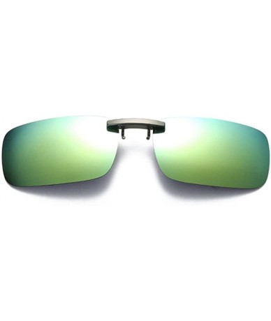 Rimless Clip on Sunglasses Men Accessories Women Polarized Night Vision Glasses - Green Gold Mirror - CZ18E9RGI0H $8.07