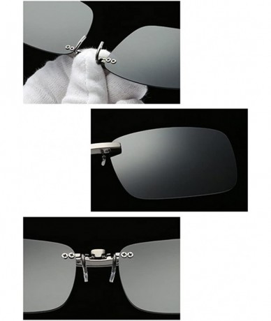 Rimless Clip on Sunglasses Men Accessories Women Polarized Night Vision Glasses - Green Gold Mirror - CZ18E9RGI0H $8.07
