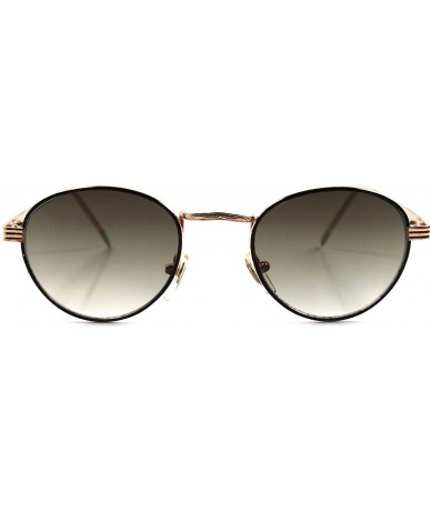 Oval Classic Genuine Vintage 70s 80s Style Gold Rounded Oval Sunglasses - C718023WTIE $10.24