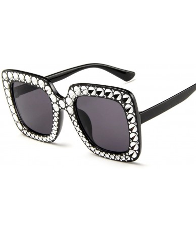 Oversized Sunglasses Women Oversized Lame Crystal Sun O'er Glasses Casual Fashion Sunglasses (Color NO.6) - No.6 - CQ197WZ6UH...