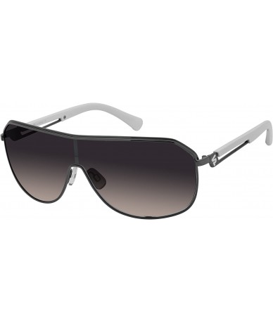 Shield Men's 5012SP Metal Shield Sunglasses with 100% UV Protection- 74 mm - Gunmetal & White - CQ18EH3EW9O $57.17