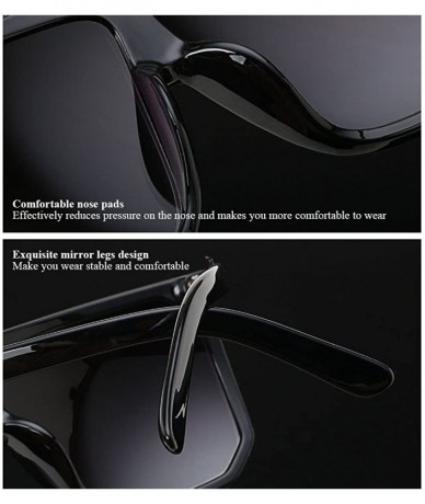 Square Large Square Frame UV Blocking Eye Protection Sunglasses for Unisex Daily - Blue - CZ18DC8OT7U $10.92