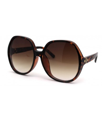 Butterfly Womens Minimal Oversize Round Butterfly Designer Sunglasses - Tortoise Gradient Brown - CE1956OC8MU $11.22
