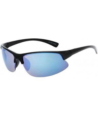 Wrap Men's Speedy Designer Fashion Sports Sunglasses for Baseball Cycling Fishing Golf - Black - C618U42RDS6 $21.93
