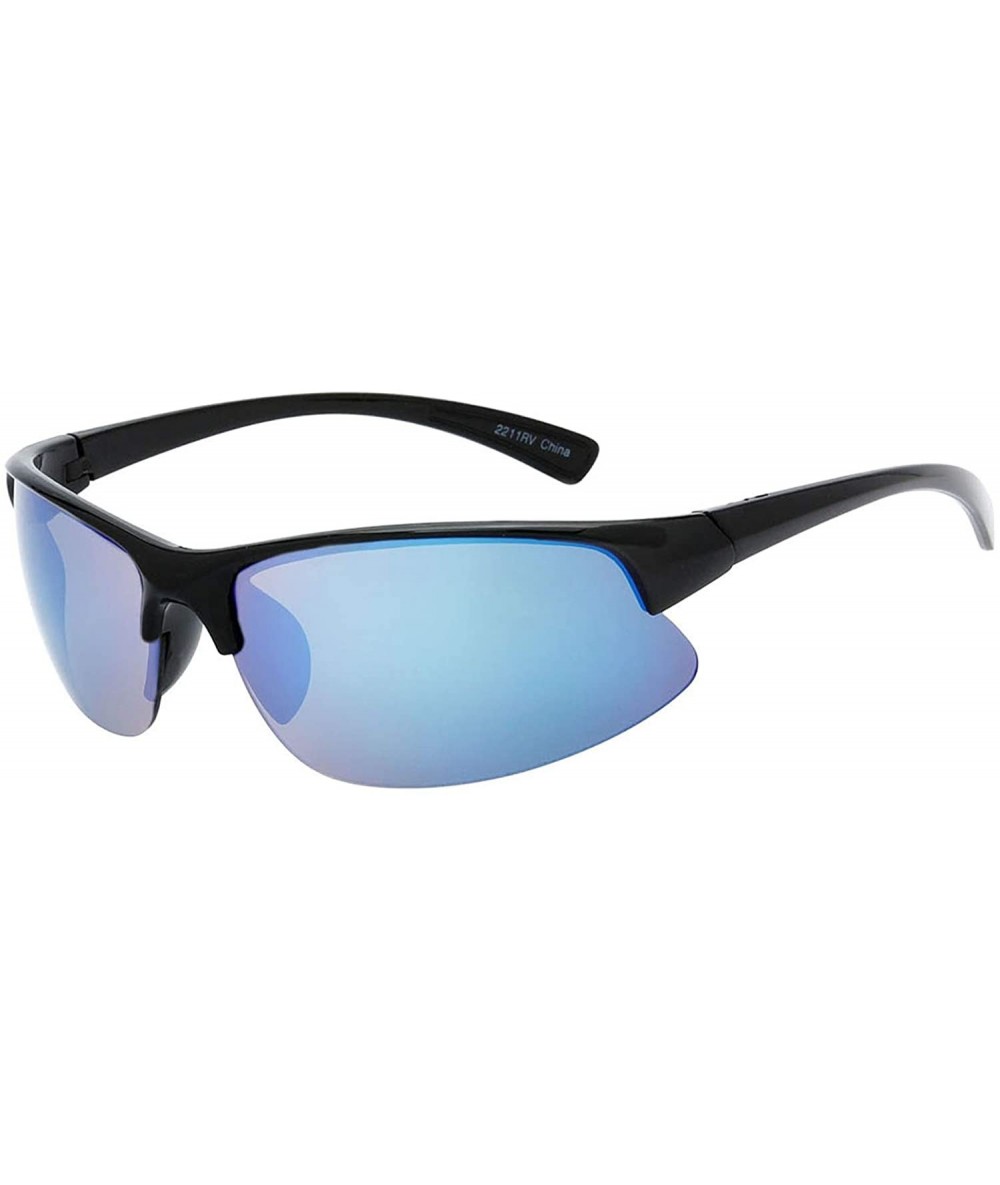 Wrap Men's Speedy Designer Fashion Sports Sunglasses for Baseball Cycling Fishing Golf - Black - C618U42RDS6 $12.46