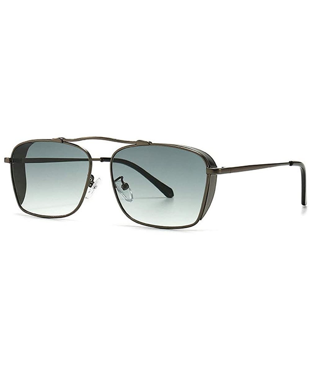 Square 2020 new retro punk windproof sunglasses sunglasses personality brand designer female sunglasses - Green - CC19034CCO3...