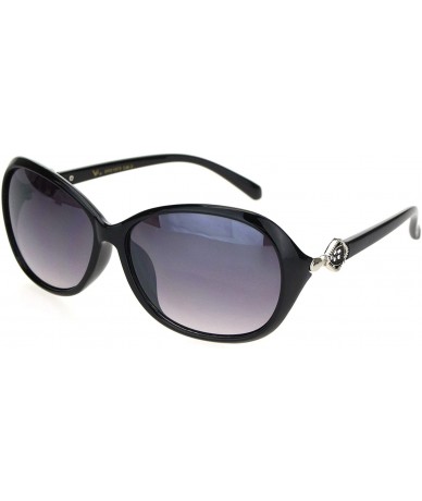 Butterfly Womens Rhinestone Brooch Jewel Hinge Butterfly Sunglasses - Black Smoke - CT18OQTQSCN $24.27