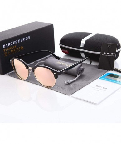Round Retro Round Sunglasses Men Luxury Brand Eyewear Leopard Matte Black Blackis - Matte Black Blackis - CM18XAIWL45 $18.08