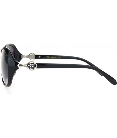 Butterfly Womens Rhinestone Brooch Jewel Hinge Butterfly Sunglasses - Black Smoke - CT18OQTQSCN $11.50
