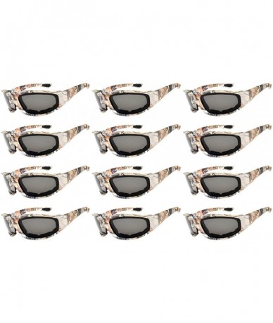 Goggle 12 Pieces Per Case Wholesale Lot Motorcycle CAMO Padded Foam Sport Glasses - 12-moto-camo2-smoke - C418CX2YAIE $40.41