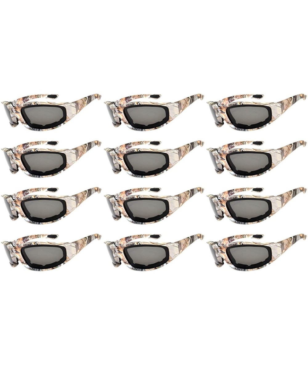 Goggle 12 Pieces Per Case Wholesale Lot Motorcycle CAMO Padded Foam Sport Glasses - 12-moto-camo2-smoke - C418CX2YAIE $40.41