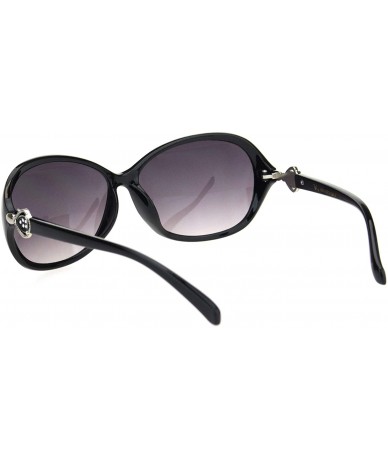Butterfly Womens Rhinestone Brooch Jewel Hinge Butterfly Sunglasses - Black Smoke - CT18OQTQSCN $11.50