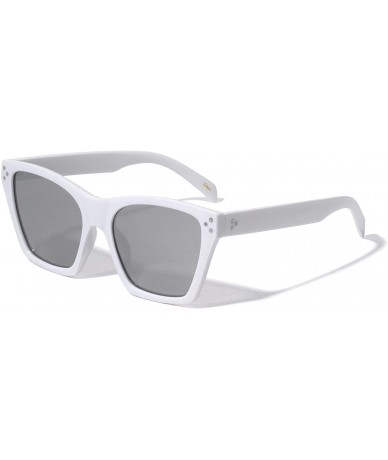 Square Classic Square Retro Cat Eye Sunglasses - White - C2196MU76W9 $30.43