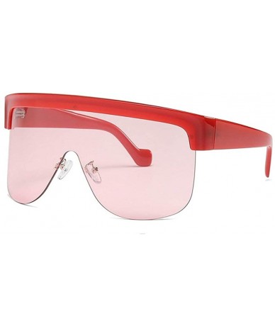 Oversized 2020 Oversized One Piece Shield Sunglasses For Women Brand Sun Glasses Rimless Big Leopard Shades - CO193L9HRWQ $25.84
