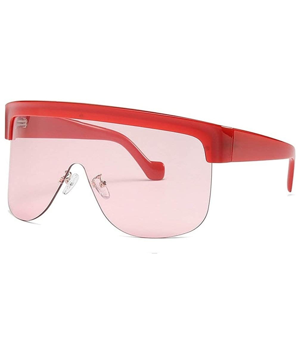 Oversized 2020 Oversized One Piece Shield Sunglasses For Women Brand Sun Glasses Rimless Big Leopard Shades - CO193L9HRWQ $10.88