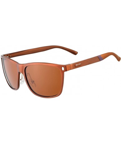 Sport Polarized Sunglasses For Men Square Metal Frame Sport Sun Glasses 100% UV Protection - Brown - C11989Z99SE $10.20